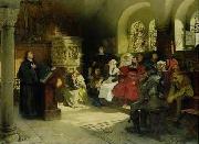 Hugo Vogel Martin Luther preaching at the Wartburg Germany oil painting artist